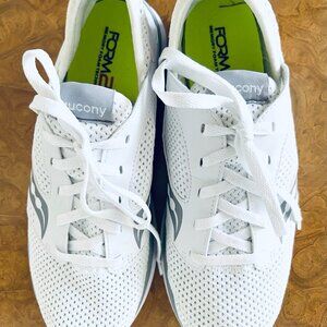 Women's SAUCONY Sneakers, Foam 2 U, Memory Foam,  Kineta Relay, White Gray, 9.5